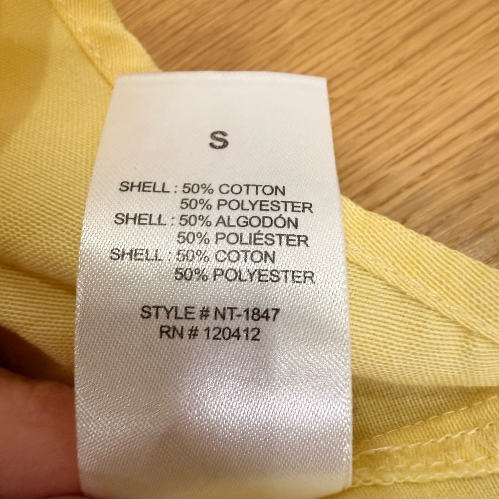 NIA Butter Yellow Gaiac Top Cropped Button Down Relaxed Fit Shirt - Small - Picture 7 of 11